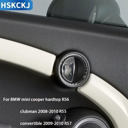 For BMW Mini Cooper Hardtop R56 Clubman R55 Convertible R57 Carbon Fiber Stickers Inner Door Handle Decoration Car Accessories