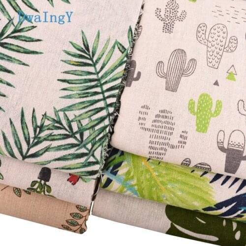 DwaIngY Leaves Series Cotton Linen Fabric For Patchwork DIY,Quilting,Sewing,Tablecloth,Pillowcase,Placemat Cushion Half Meter