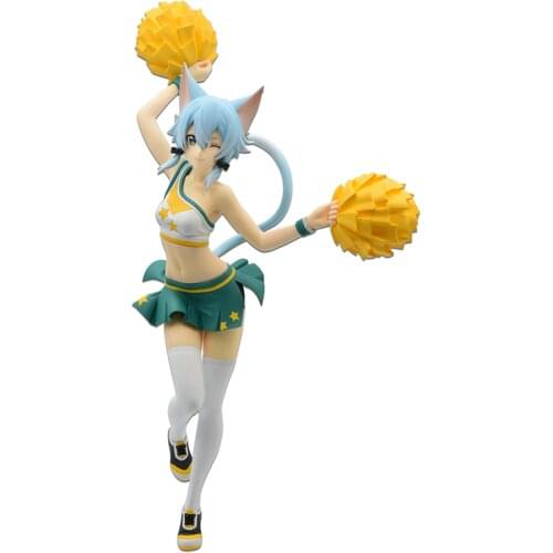 BANDAI BANPRESTO SAO Sinon EXQ Figure Cheerleading uniformAnime Model Doll Toys Gifts