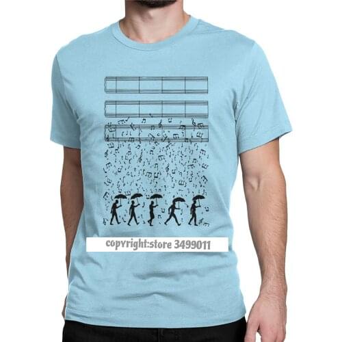 Funny Singing In The Raaaain Tee Shirt Men Crew Neck Tshirts Piano Music Musician Pianist Tee Shirt Unique Clothing