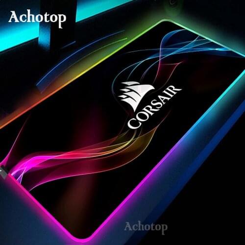 Corsair logo RGB Computer Luminous Gaming Mousepad Colorful Large Extended Illuminated Keyboard PU Non-Slip Blanket Desk Mat