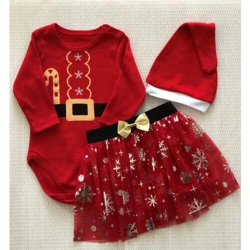 Baby Set 3 Pieces Cotton Winter Girl Dress Cadeaux Shower Gift Ideas Tutu Tulle Bodysuit Skirt Hat 3-12 Months Turkey Quality