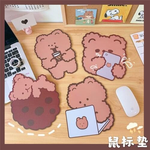 Kawaii Mouse Pad Cute Bear Desk Mat Pads Waterproof Office Decoration Cup Antislip Cute Stationary