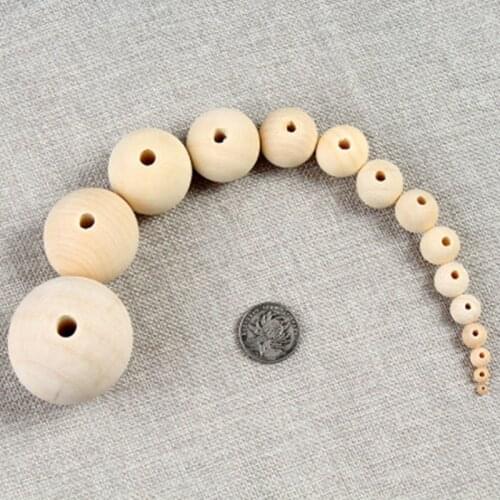 100pcs/lot Natural Round Spacer Wooden Beads Eco-Friendly Charm Wood Beads Lead-Free Wooden Balls DIY Jewelry Making Findings