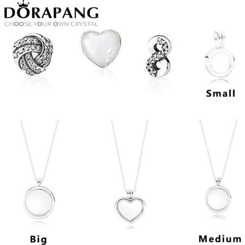 NEW 100% 925 Sterling Silver Pendant Magnetic DIY Chain Memory Floating Locket Hallowmas heart-shaped Charms Necklace jewelry