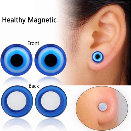 Cute 1 Pair Magnetic Therapy Weight Loss Earrings Magnet In Ear Eyesight Slimming Healthy Stimulating Acupoints Stud Earring