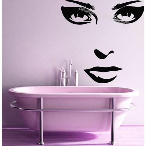 Fashion pretty lady Wall Sticker Beauty Salon Girls Room Decor Makeup shop Vinyl Decal living room autocollant Art mural EA113