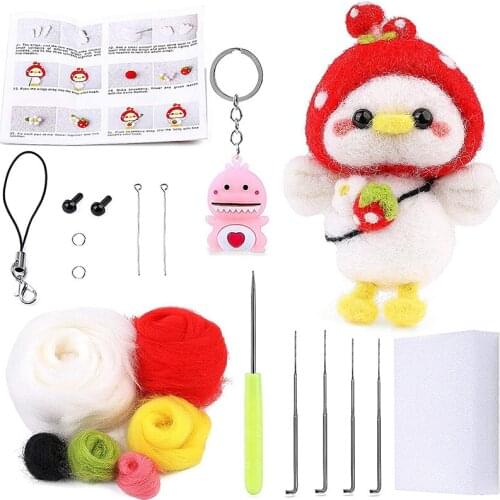 KAOBUY 1Pcs Wool Needle Felting Kit Cute Animal Wool Felting Package Needle Felting Spinning Weaving DIY Doll Making