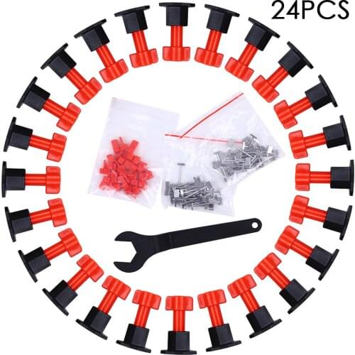 24Pcs/Set Level Wedges Tile Spacers Tile Leveling System Kit Tile Leveler With 48 Replaceable Needles For Wall Floor Tiling