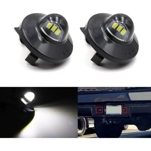 Pair LED Car License Plate Light For Ford F150 Raptor 1990-2014 Expedition Explorer Ranger Lincoln Auto Number Plate Lamp