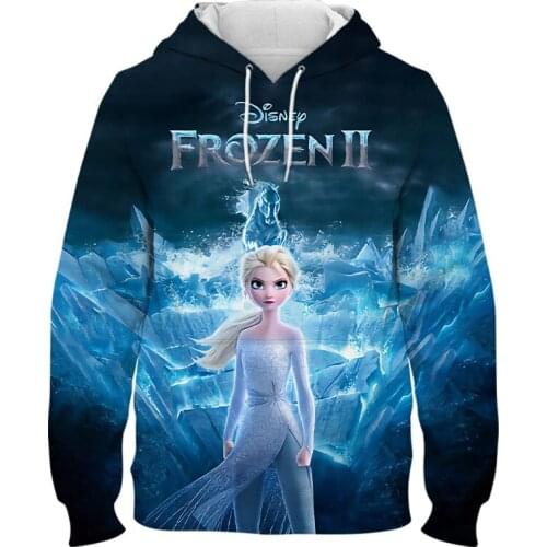 New Spring Autumn Frozen Elsa Anna Kids Baby Boys Girls Toddlers 3D Print Hoodies Cartoon Tracksuit Women Clothing Sweatshirts