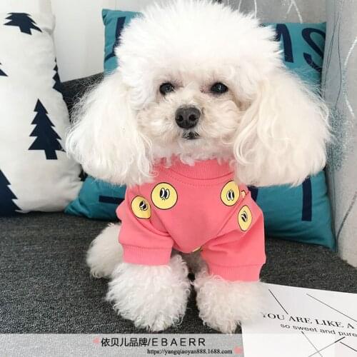 Autumn Puppy Dog Pet Clothes Cute Sweatshirt for Small Dogs Big Smile Printing Two-legged Clothes Lovely Cotton Sweatshirts Dogs