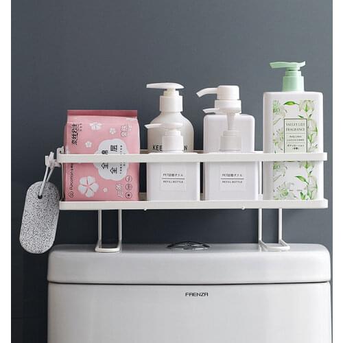 Bathroom Above The Toilet Rack Shelves Toilet Bathroom Wall Hanging Multi-function Punch-free Vanity Toilet Storage Shelf Holder