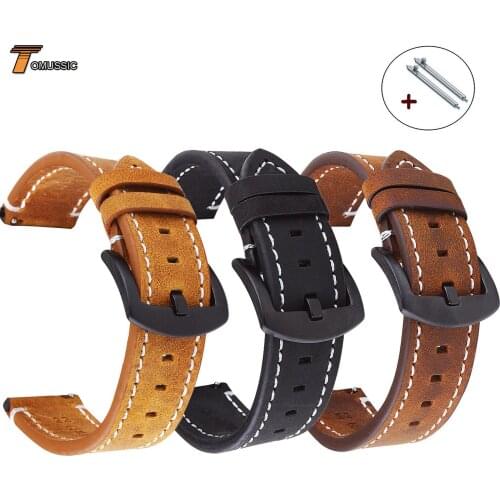 18 20 22mm Watch Band For Samsung Galaxy Watch 46mm 42mm Genuine Leather Strap Gear S3 S2 Classic Frontier Watchband For Huawei