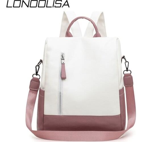 2020 New College Style Women Backpack High Quality Soft Leather Bookpack For Teenage Girls Fashion Contrast Ladies Crossbody Bag