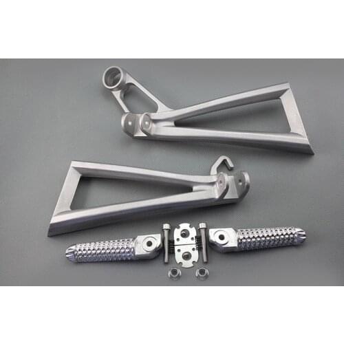 Silver Rear Passenger Foot Peg Footrest&Bracket For Yamaha YZF R6 2003-2005
