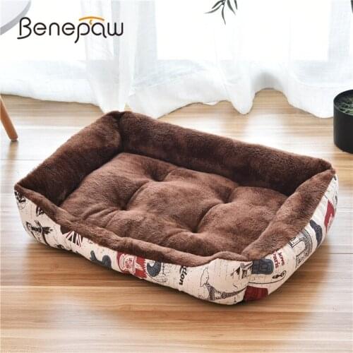 Benepaw Cozy Breathable Dog Bed For Small Medium Large Dogs Quality Bite Resistant Soft Puppy Pet Puppy Bed Sleeping 4 Colors