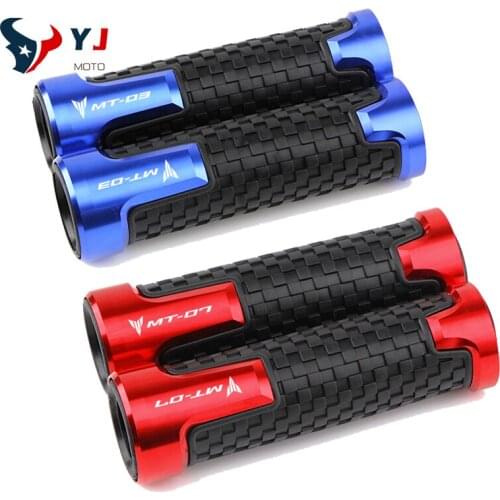 For Yamaha MT03 MT-03 MT07 MT-07 MT 03 07 7/8''22MM High Quality Universal Anti-Skid Rubber Hand End Grips Racing Handle Bar