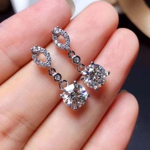 Mossan Diamond S925 Pure Silver Ear Nail Eight Heart Eight Arrow Cutter Vvs1 Purity D Color Luxury And Elegance