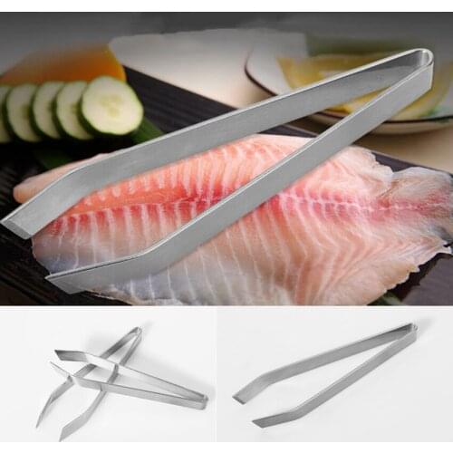 1 PC Stainless Steel Fish Bone Tweezers Pincer Clip Puller Remover Tongs Fish Bone Plucking Clamp Kitchen Gadgets Seafood Tools