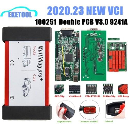 {ES/PL Ship} 10pcs/Lot Multidiag Pro Real 9241A V3.0 NEW Relays Double PCB Bluetooth 2017/R3 Car Truck OBD2 Diagnostic Scanner