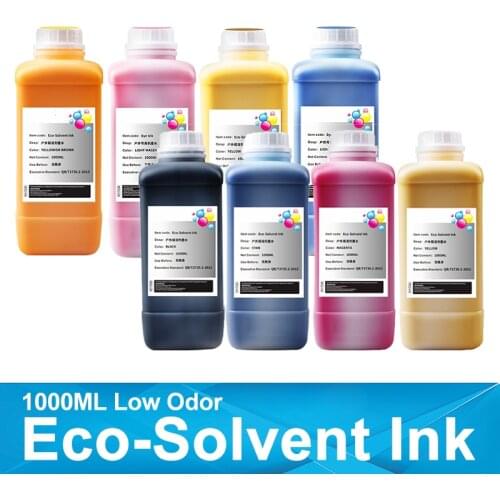 1000ML Low Odor Eco-solvent Ink For Epson DX4 DX5 DX6 DX7 XP600 TX800 Printer Head For Mutoh Mimaki Roland Allwin Sky-Color