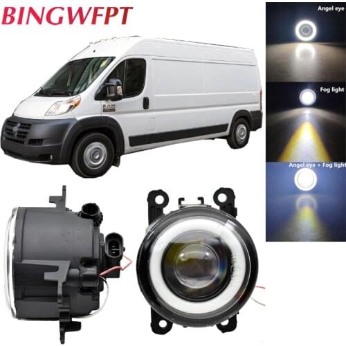2pcs NEW Car styling Angel Eyes front bumper LED Fog Lamp Assembly Super Bright Fog Light For Dodge Promaster 1500 2500 3500