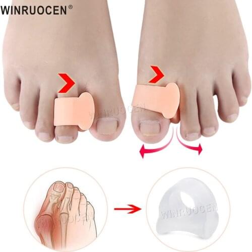 2Pcs index finger Hallux Valgus Separator Silicone Corrector Insoles Toe Overlapping Toe Pain Relieve Insert Foot Care Corrector