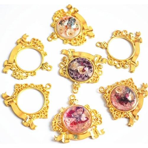 3 pieces Diy Epoxy border UV resin glue metal hollow border color retaining alloy