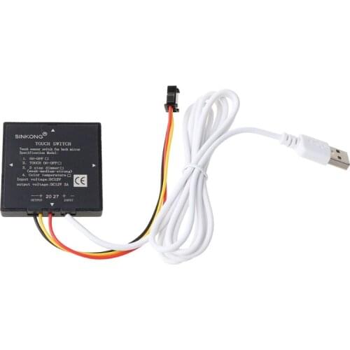 3-step Dimmer Color Temperature USB 5V Smart Touching Sensor Switch for Dressing Table Mirror Front Light Mirror Lamp