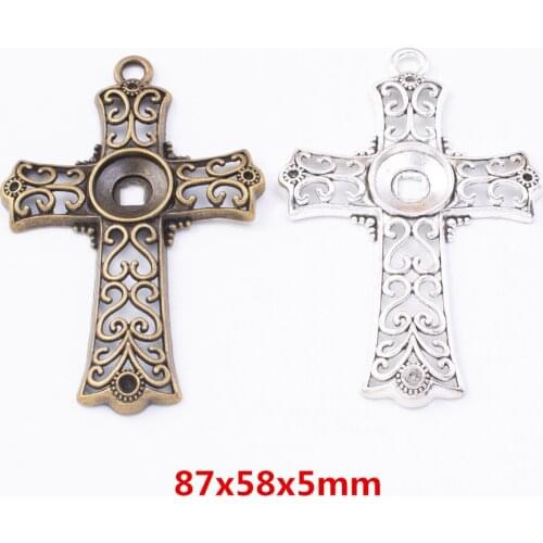 4 pieces of retro metal zinc alloy cross pendant for DIY handmade jewelry necklace making 7730