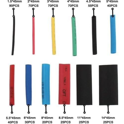 560Pcs Heat Shrink Tubing Insulation Shrinkable Tube 2:1 Glue Tubing Wrap Wire Cable Sleeve Kit