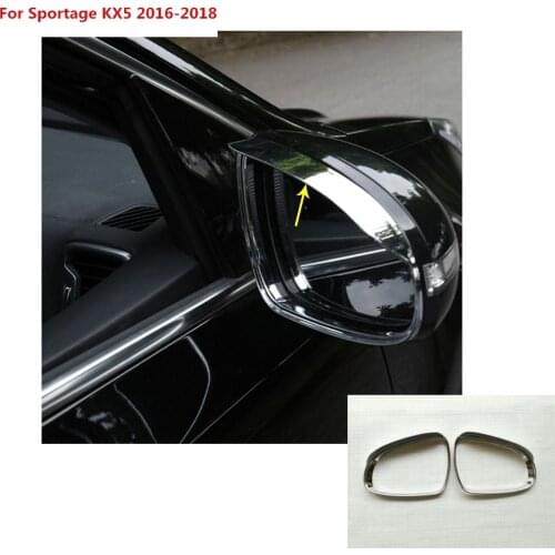 Car rear Rearview Side glass Mirror trim frame Rain Shield Sun Visor Shade ABS Round 2pcs for Kia Sportage KX5 2016 2017 2018