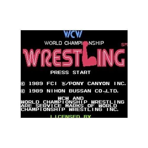 Big Sale WCW World Championship Wrestling Region Free 8 Bit Game Card For 72 Pin Video Game Player
