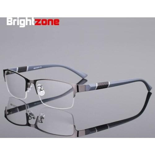 Brightzone Classic Half Style Alloy Rim Flexible Durable TR-90 Temple Legs Optical Eyeglasses Frame for Men and Women Eyewear