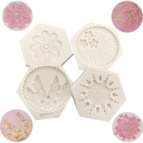 Knitting Texture Flower Silicone Lace Mold Bird Feather chocolate DIY fondant cake decorating tools party bakeware