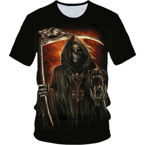 2019 Halloween Kids 3D T-shirt Boys Girls Skull Sickle Fire T shirt Children Death Day Skeleton Printed Streetwear Tshirts Tops
