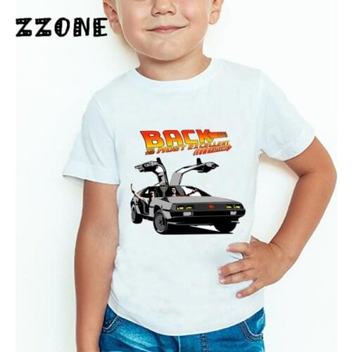 Children Back to the Future DMC Delorean T shirt Boys Girls Short Sleeve Summer Tops Kids Fashion Casual Clothes