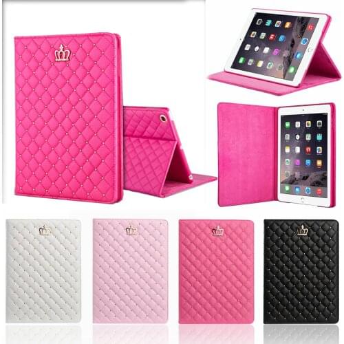 For iPad Air 1 Air 2 Luxury Coque for iPad mini 2 3 Case Crown PU Leather for iPad 2 3 4 mini 4 Cover Smart Stand Protect Funda