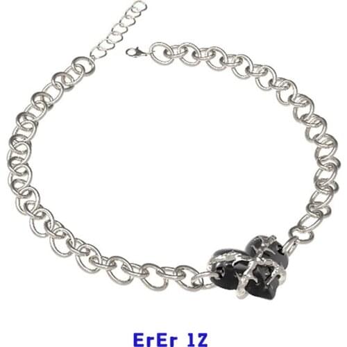 ErEr Sweet and Cool, Cold, Silver and Black Love Necklace, Thorns, Clavicle Chain Earrings, Ring Set, Unlimited Hertz Gift