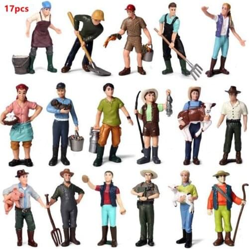 Farmer people Doll Model Ornaments Figures Miniatures decorations Farm Theme Photography props Educational Toy Gift
