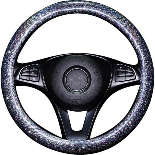 Fasion 4 Style Colorful Bronzing Glitter Car Steering Wheel Cover Cape Anti-slip For 37-38CM/14.5-15" M Size Steering Wheel Wrap