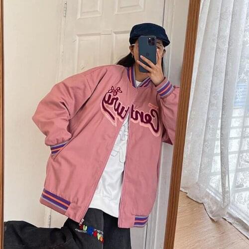 Letter Embroidery Baseball Uniform Thin Jacket 2021 New Female Spring and Summer Korean Student Loose Top Free Shipping