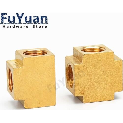 1/8" 1/4" 3/8" 1/2" BSP Female Thread 3/4-way Square Pneumatic Hydraulic pressure Brass Pipe fittings