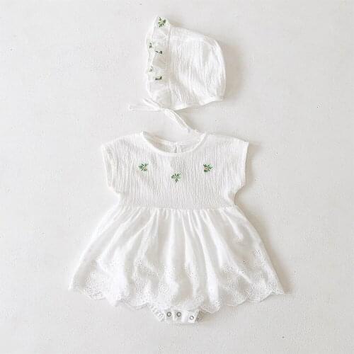 Ins2020 Summer New Products Baby Girls Embroidery Romper Infant Pure Cotton Princess Dress Onesie Crawling Clothes