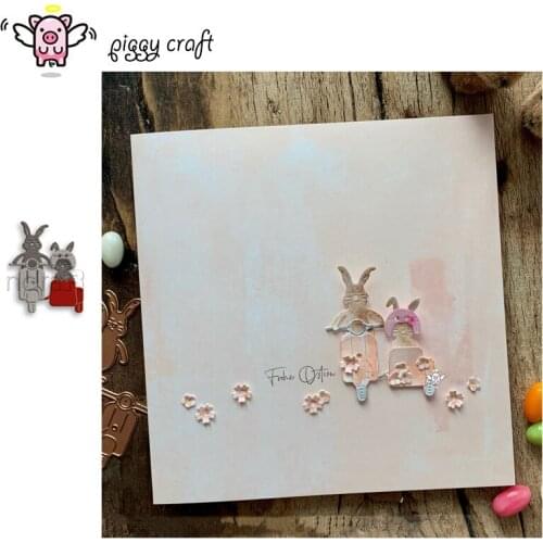 Piggy Craft metal cutting dies cut die mold Easter bunny motorcycle Scrapbook paper craft knife mould blade punch stencils dies