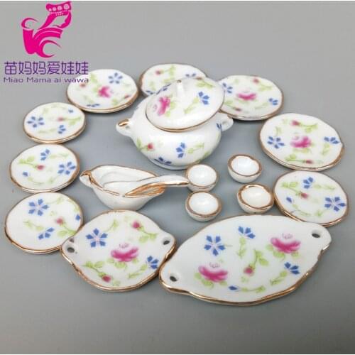 Mini Porcelain tableware for 1:12 scale dollhouse decoratioin accessories for 1/12 1/8 bjd barbie blythe doll house diy
