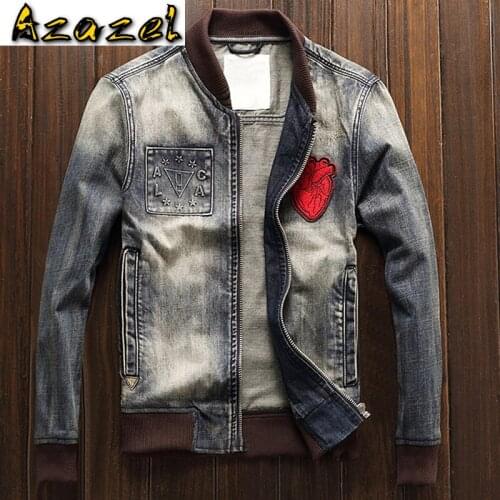 2019 Men Man Denim Jackets Patch Designs European and American Style Slim Fit Fashion Mens Jeans Jacket Overcoat Streetwear A221