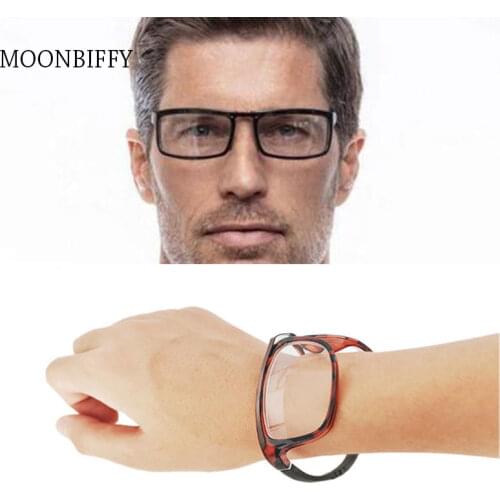 New Wrist Presbyopia Watch Folding Old Light Mirror Ultra-clear Convenient To Carry Tr90 Glasses