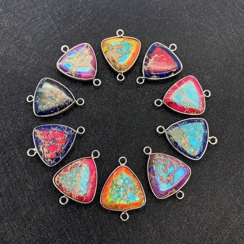 Natural Semi-precious Stone Pendant Necklace Charms Triangle Turquoise Pendant for DIY Necklace Jewelry Making Wholesale 22x29mm